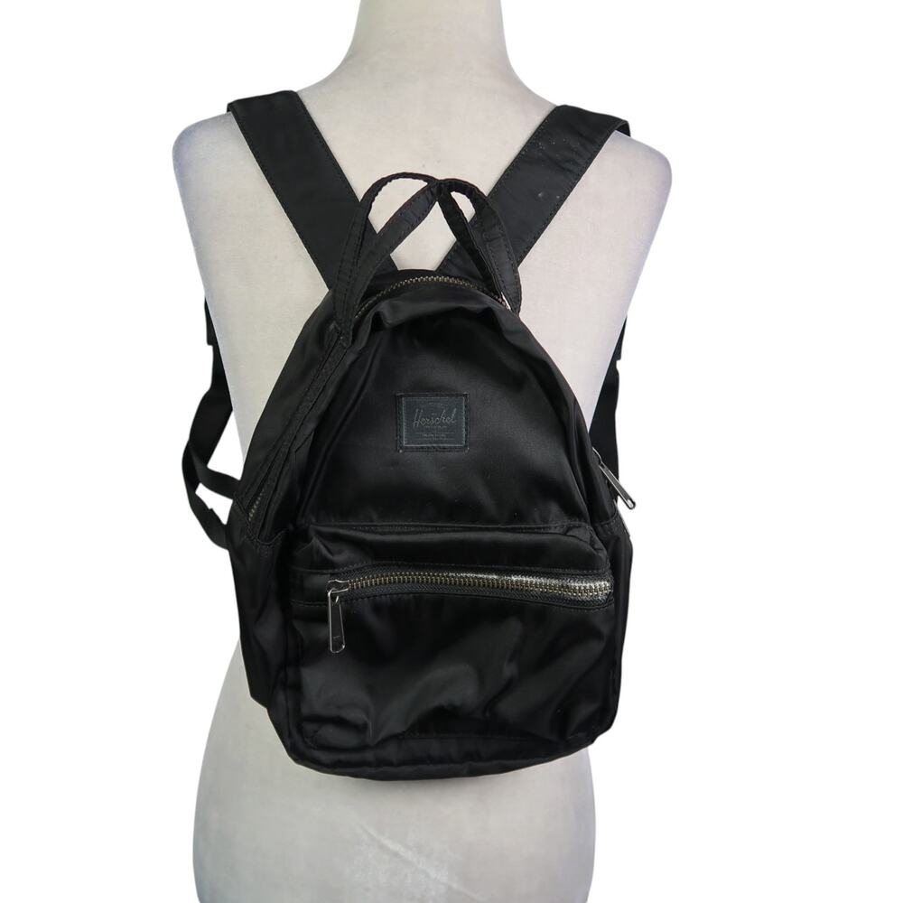 Herschel Supply Co Black Satin Nova Mini Backpack Purse